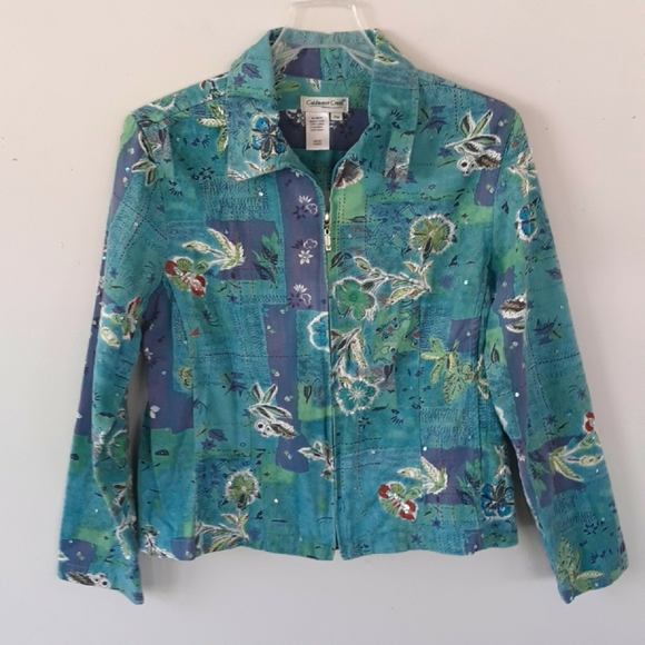 Coldwater Creek floral zip jacket - Picture 4 of 6